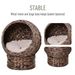 PawHut Handmade Wicker Elevated Cat Bed With Cushion Dark Brown For Kittens_voghion.com