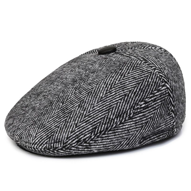 Woolen Men's Autumn Winter, Warm Forward Hat For Middle-aged And Elderly People, New British Style Cloth Beret_voghion.com