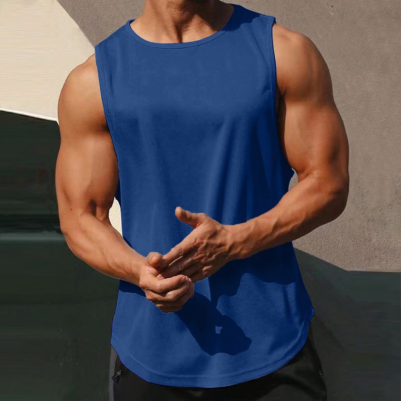 Men's clothing quick drying breathable training clothes summer sleeveless loose vest thin running sports vest_voghion.com
