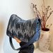 High-End Sequin Blue Small For Women 2024 New Trendy Crossbody Shoulder Underarm Mahjong Bag Denim_voghion.com