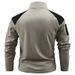 Men's Clothing Quick-Dry Long Sleeve Zip-Up Hoodie With Stand Collar – Lightweight & Breathable For Outdoor & Casual Wear (Black, Khaki, Army Green)_voghion.com