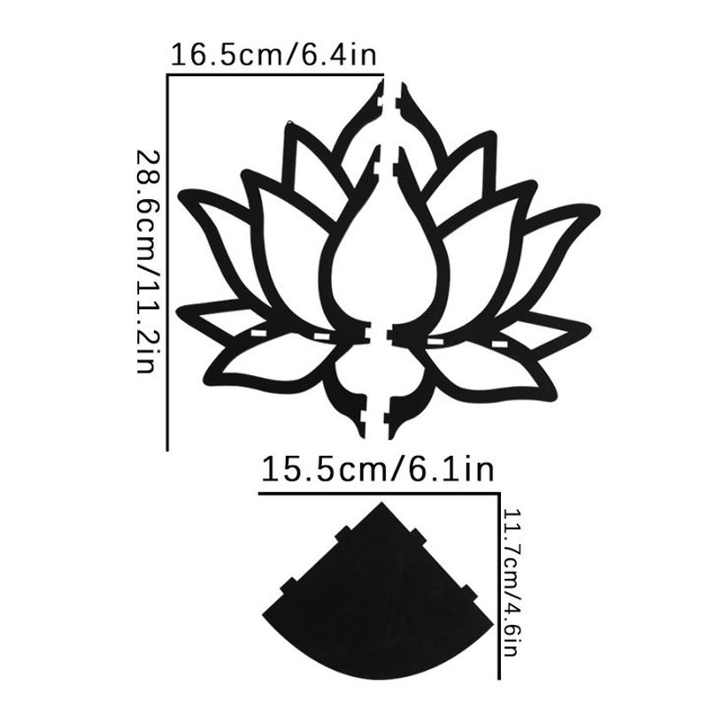 Wooden lotus hollow crystal storage rack simple home furnishing wall decoration_voghion.com