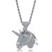 Hip Hop Hit Unicorn Tecknad Avatar Micro Inlaid Zircon Män och kvinnor Trendiga Ins Accessoarer_voghion.com