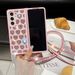 For Samsung Galaxy W22 W23 W24 Z Fold 3 4 5 Luxury Diamond Heart Strap Chain Phone Case Cover_voghion.com