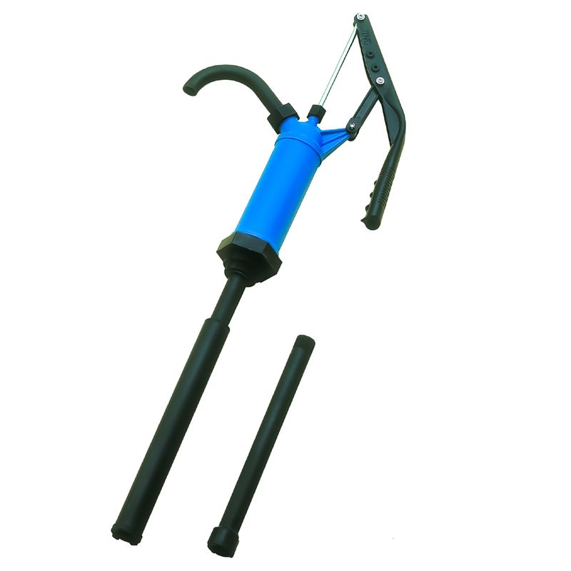 JAANHUEI P490 Plastic Lever Acting Drum Barrel Pump PP Manual Drum Barrel Pump Patented in USA Blue 53.5 inches (136 cm) PP Spout 11.8 oz. (350 cc) Pe_voghion.com