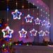 Christmas Decoration Five-Pointed Curtain LED Star String Leather Line Ice Strip Room Atmosphere Lights_voghion.com