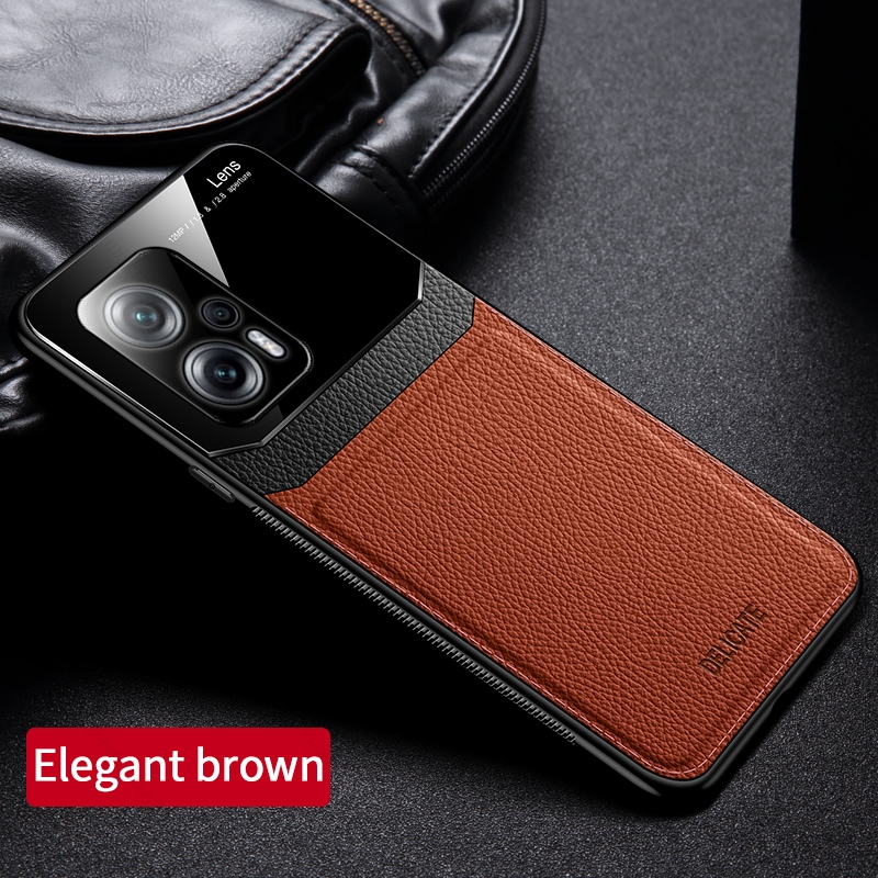 Leather Texture Plexiglass Phone Cover For Xiaomi Poco X4 GT X4GT 5G NFC Case TPU Soft Frame Protect Funda PocoX4GT Poko_voghion.com