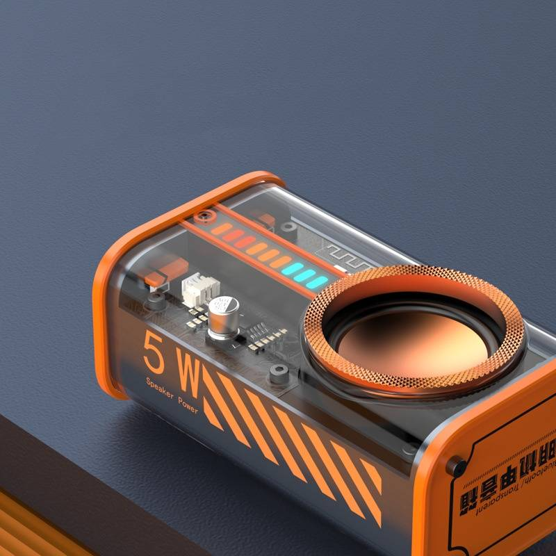 Mecha Bluetooth geluidsexplosie mini zware subwoofer draadloze TWS-verbinding koel transparant klein stalen kanongeluid_voghion.com