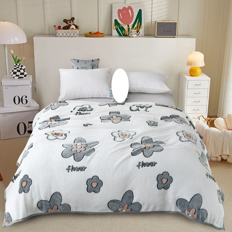 Cobertor de lã floco de neve, lençol de flanela quente, cobertor de lã coral de espessura dupla_voghion.com