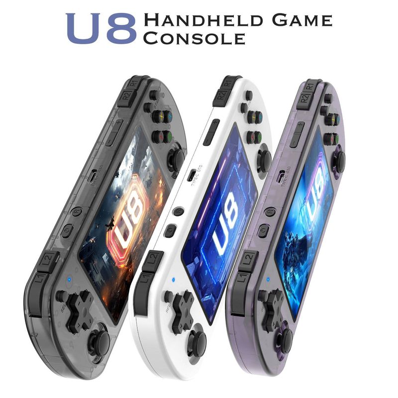 Video Game Consoles New U8 Handheld Game Console Retro Hot Open Source Linux System Game Console 4.0 HD IPS Handheld_voghion.com
