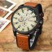 Men's Casual Waterproof Watch With Leather Strap, Quartz Movement, 30M Water Resistance, Round Dial, Stylish Business & Everyday Wear_voghion.com