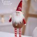 Ensemble de décorations de Père Noël modernes - Figurines de Père Noël rouge debout et à longues jambes pour sapin de Noël, fenêtre et décoration intérieure (3 pièces)_voghion.com