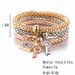 3-piece Key Lock Set Men's Elastic Bracelet Alloy Crystal Inlaid Fashion Popcorn Jewelry_voghion.com