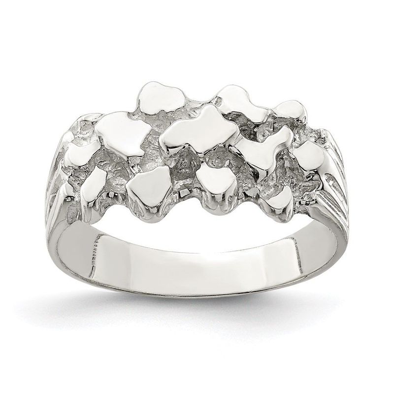 Sterling Silver Woman's Nugget Ring_voghion.com