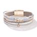 Bracciale da donna a forma di 8 in stile bohémien con chiusura magnetica stropicciata, fascia intrecciata e simbolo dell'infinito con diamanti intarsiati_voghion.com