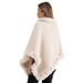 Women's Shawls Autumn And Winter New Imitation Rex Rabbit Fur Collar Pullover Shawl Irregular Large Size Knitted Cloak Loose Knitted Coat For Women_voghion.com