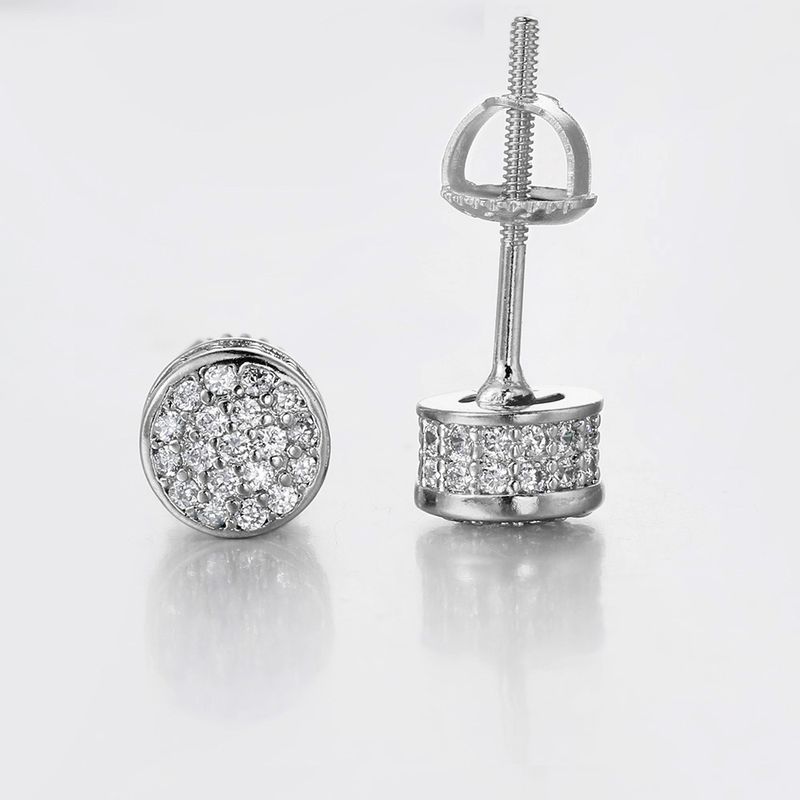 Boucles d'oreilles légères à filetage intégral pour homme avec micro-incrustations de zircons colorés, boucles d'oreilles tendance_voghion.com