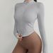 Women's Activewear White Tight Fitting Sports Jacket With Stand Up Collar, Long Sleeves, Quick Drying, Slim Fitting, Zippered Yoga Top_voghion.com