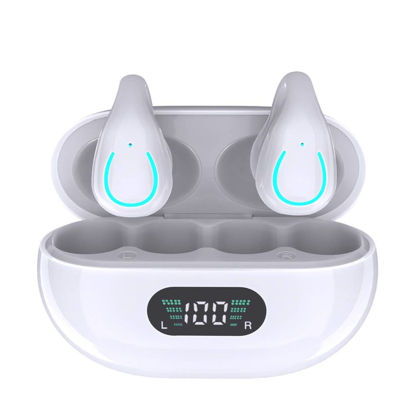 Open ear clip earplugs BT 5.3, sports earphones built-in microphone with Hook Ear Hook, wireless charging box and_voghion.com