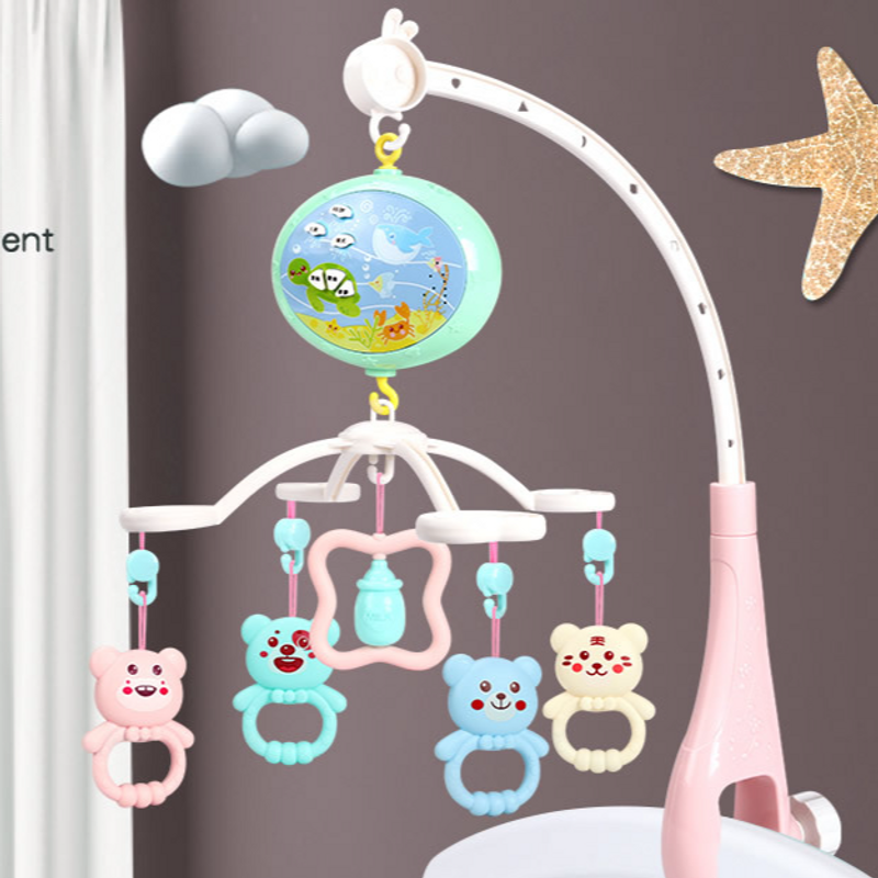 Passeggini Accessori Neonato 0 3 musica da comodino sonaglio rotante campanello per culla neonato 6 mesi prima educazione giocattolo di musica leggera_voghion.com