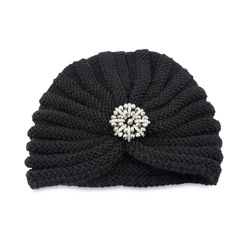 European and American round bead accessory hat, knitted hat, Bohemian toe cap, autumn and winter silver diamond jewelry pullover hat_voghion.com