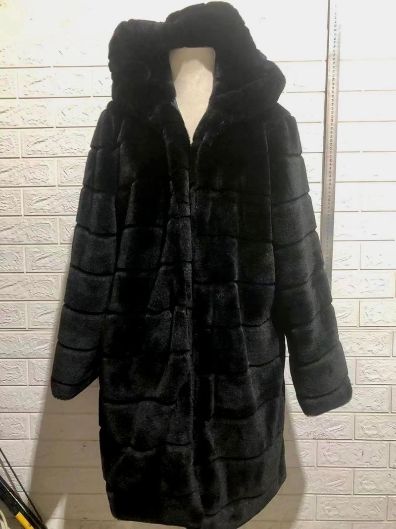 Dameskleding losse grote maat konijnenpluche verdikte capuchon dames nertsbontjas_voghion.com