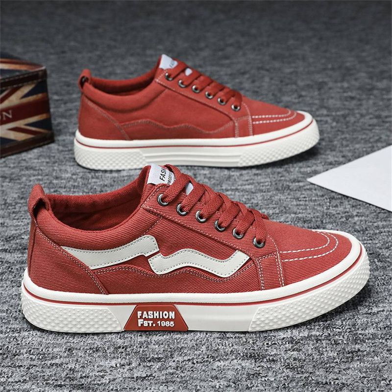2025 Fashion Sneakers Men's Low-Cut Lace-Up Breathable Non-Slip Canvas Running Shoes 39-46_voghion.com