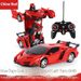 Rechargeable RC Police Car Toy With One-Key Transformation, 2.4G Remote Control Racing Vehicle For Kids, LED Lights & 360° Spins – Fun Electric Toy_voghion.com