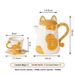 Handcrafted Cat-Themed Ceramic Pitcher & Cup Set – Elegant Milk, Juice & Tea Server With Gold Accents & Detachable Strainer_voghion.com