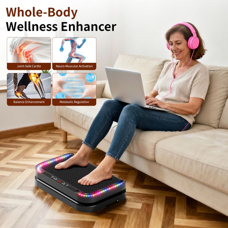 Vibrationsplatte Für Zuhause Doppelmotoren Für Abnehmen & Ganzkörpertraining - Massagegerät 440 LBS Kapazität - Home Workout Geräte_voghion.com