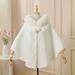 girl Girl Hooded Shawl Cheongsam Dress Outerwear Cute Mink Fur Cape 2025 Winter New Coat_voghion.com