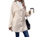 2024 Autumn Winter Hooded Solid Color Cardigan Button Long Sleeve Casual Jacket_voghion.com