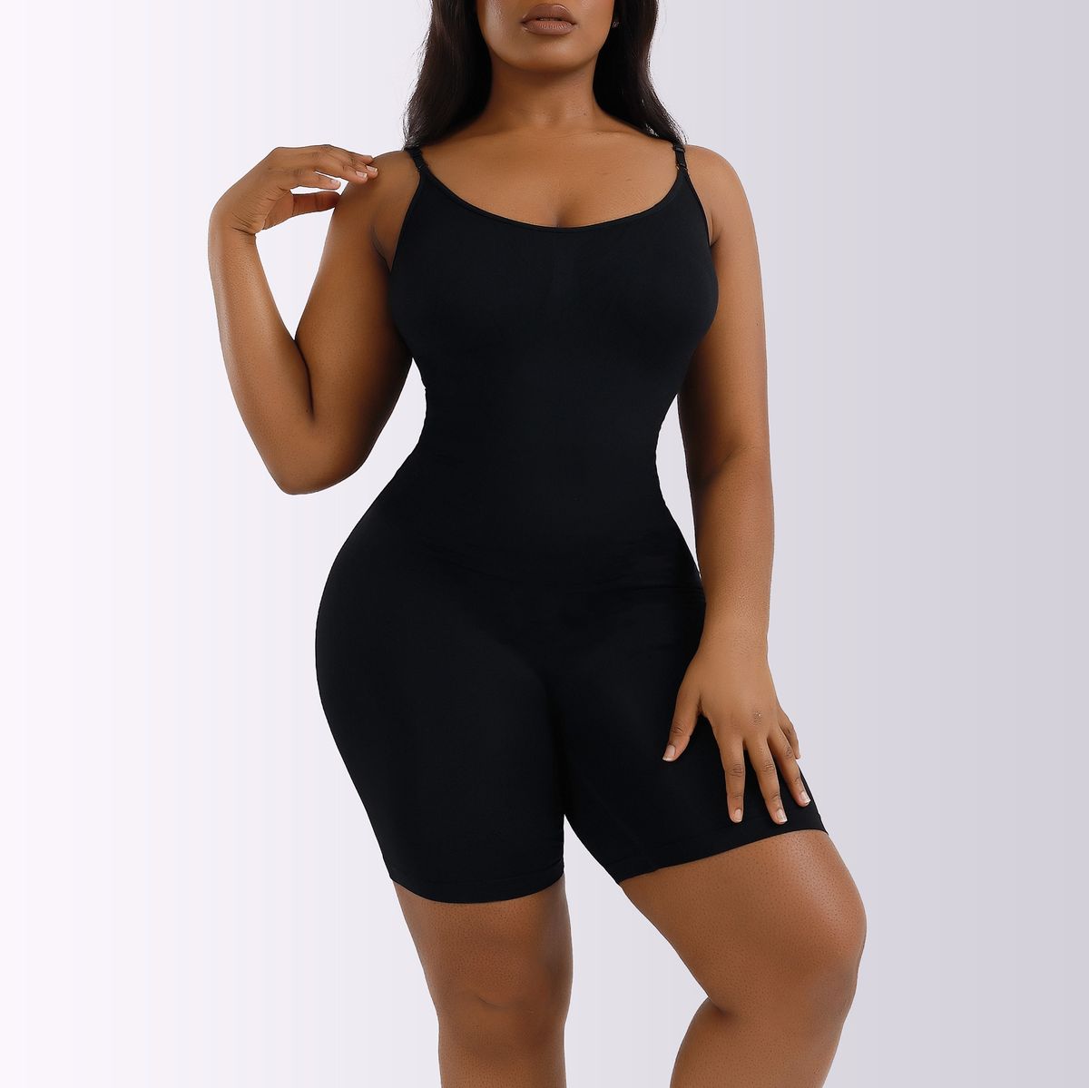 Nahtloser Shapewear-Body in Übergröße – Hochtaillierter String-Tanga mit Bauchkontrolle, Po-Lifting und trägerlosem Design_voghion.com