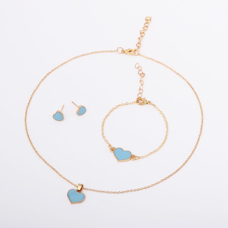 Women’s Jewelry Set Fashion heart set jewelry fashion simple bracelet watch accessories_voghion.com