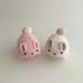 Baby hat Autumn and winter cute girl baby bunny plush knitted hat baby pullover hat_voghion.com