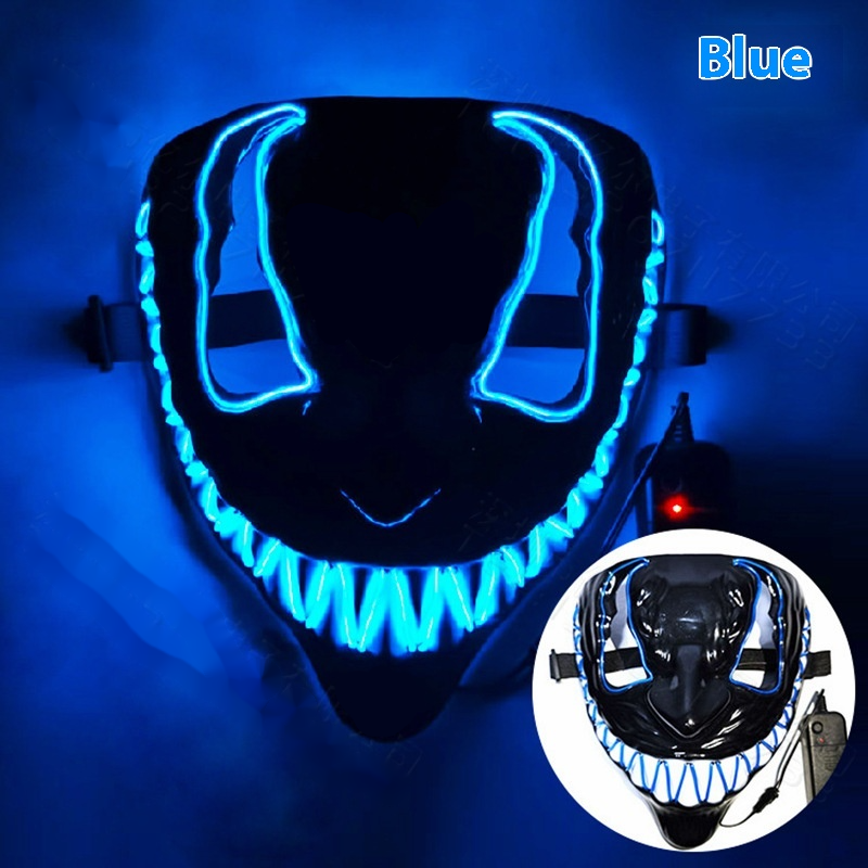 Halloween Venom Luminous Mask Movie Horror And Bizarre Full Face LED Mask Prop_voghion.com