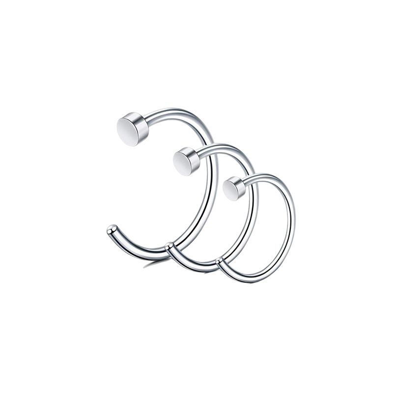 American trendy and fashionable stainless steel personalized ring, C-shaped nose nail piercing accessory_voghion.com