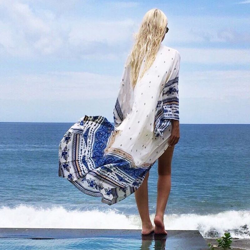 Nuovo copricostume da spiaggia in chiffon stampato, kimono avvolgente, costume da bagno da donna taglie forti_voghion.com