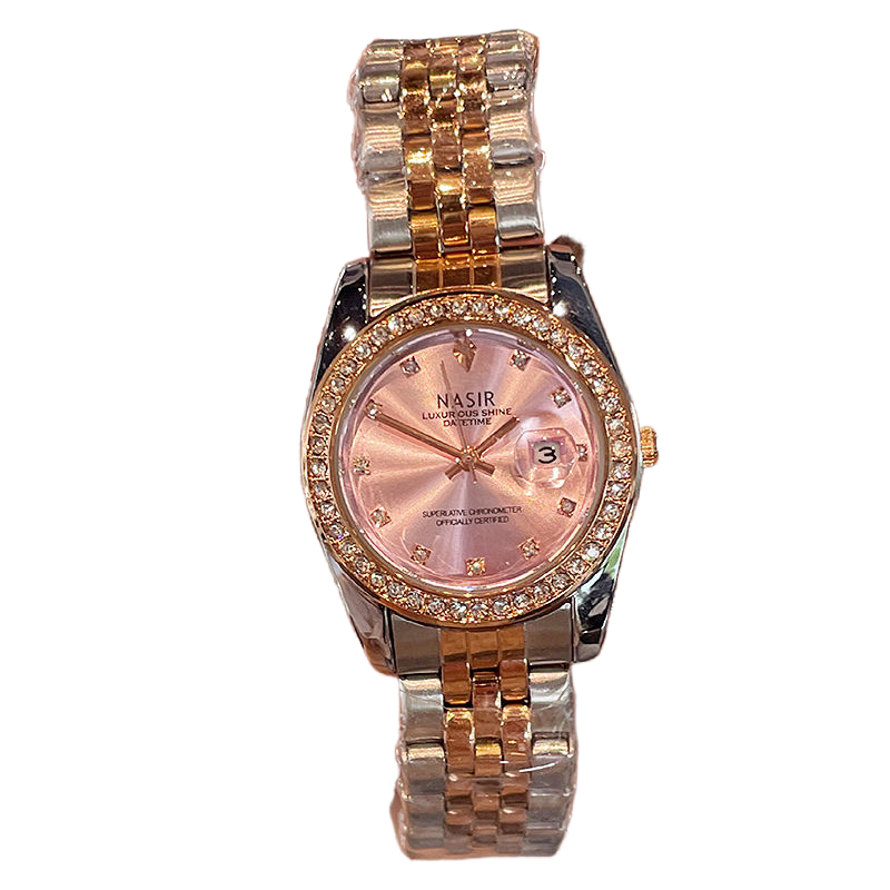 New journal watch women's advanced sense diamond-inlaid steel with small green watch waterproof quartz watch_voghion.com