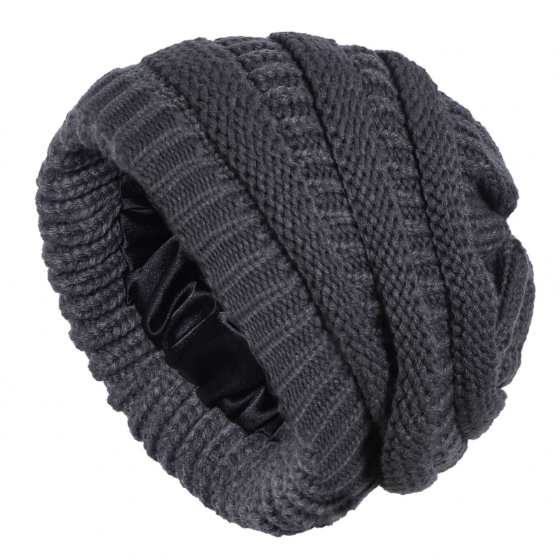 Bonnet tricoté coupe-vent en micro-élastique doublé de satin chaud et design tendance_voghion.com