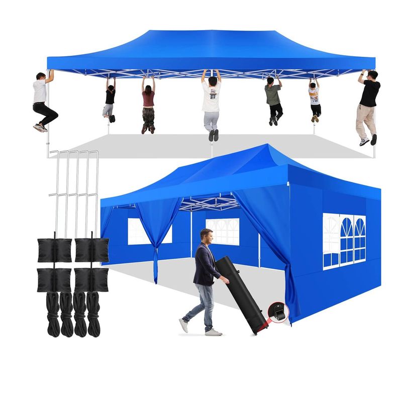 Pop Up Canopy Tent 13x26 Canopy With 6 Sidewalls Waterproof Heavy Duty Commercial Canopy Tent For Parties Outdoor Tent Garden Gazebo Tent_voghion.com