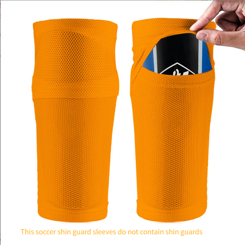 Football Shin Guards Socks Adult Children With Pockets Breathable Soft Sports Double Layer Shin Guards Socks_voghion.com