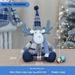 Blue Fabric Christmas Reindeer Plush Toy – Standing & Sitting Santa Hat Deer Doll For Window Display & Festive Decor_voghion.com