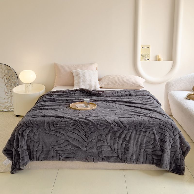 Double Layer Thickened Rabbit Like Banana Leaf Blanket Multifunctional Nap Blanket Sofa Decoration_voghion.com