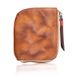 Head layer cowhide wallet, women's zippered coin bag, handmade coloring and vintage vegetable tanned leather zero wallet_voghion.com