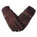 Guantes para otoño e invierno para hombre con aislamiento de felpa de piel de cerdo, hilo blanco antideslizante para adultos con dedos partidos_voghion.com