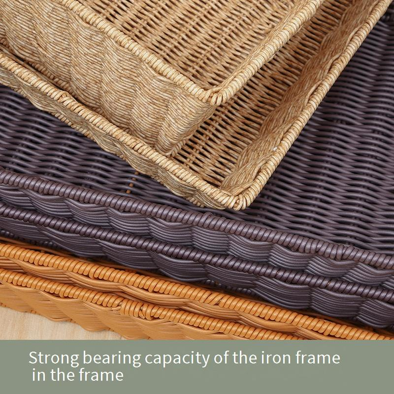 Versterkte rieten mand - Multifunctionele display- en opbergmand voor fruit, brood, supermarkten en hotels_voghion.com