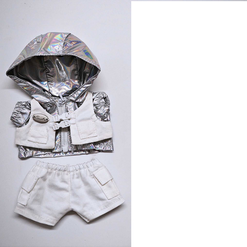 Doll Clothes LBB Clothes Silver Two Piece Windbreaker Shoes Suit Suitable For 15cm17cm LBB One, Two And Three Generations_voghion.com