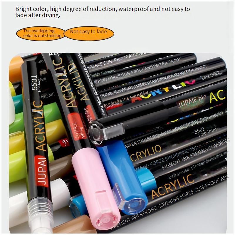 Set van 60 acrylverfmarkers - levendige, niet-vervagende, waterbestendige kunstmarkers voor tekenen en schetsen_voghion.com