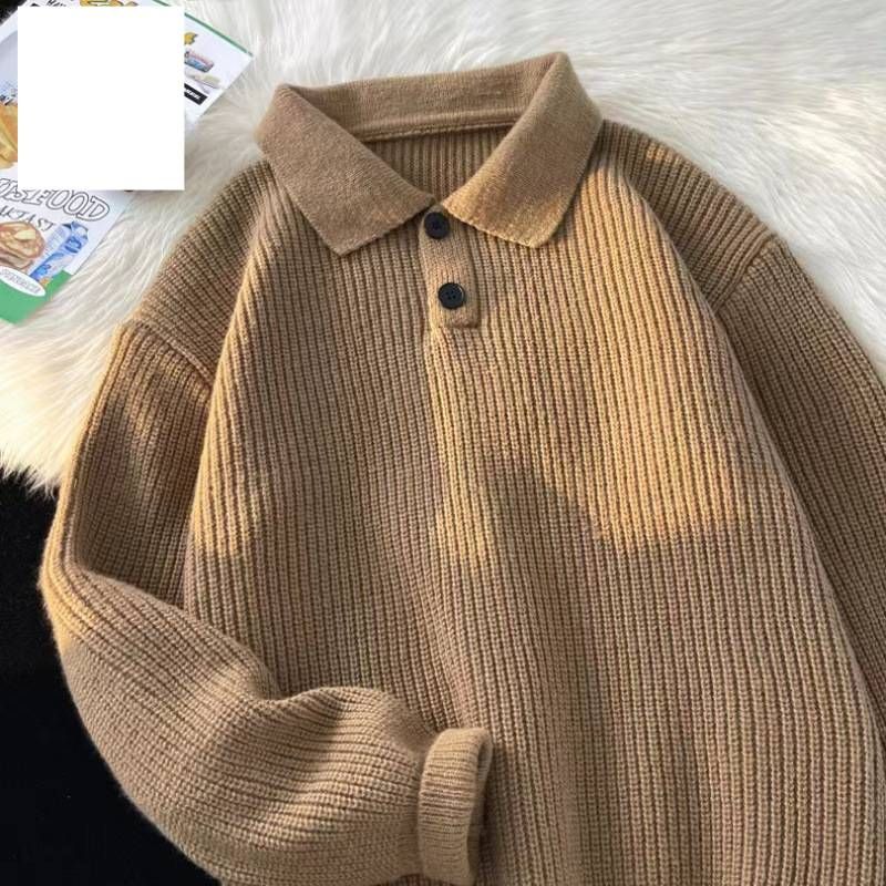 Oversized Shawl Collar Sweater – Unisex Chunky Knit Pullover With Dropped Shoulder (M-3XL, Winter Cotton-Blend, Minimalist Streetwear Top)_voghion.com